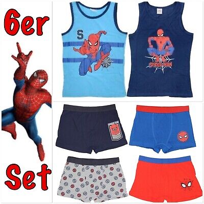 Unterwäsche Set Spiderman Jungen Boxershorts Unterhemden 122/128 134/140