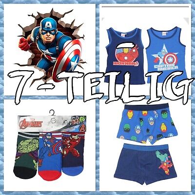 Unterwäsche Set Jungen Marvel Avengers Boxershorts Unterhemd Socken 122/128 134/140